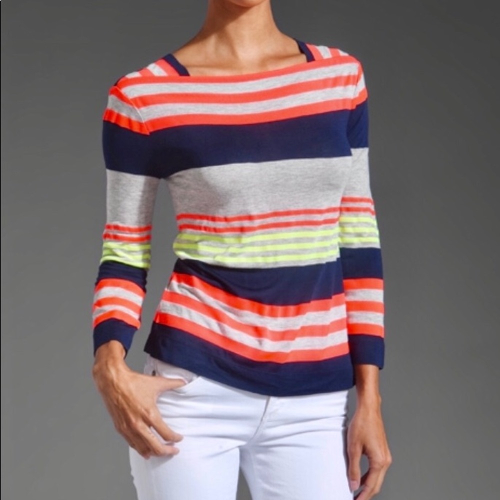 Marc Jacobs Flash Stripe Tee in Mouse Grey Melange